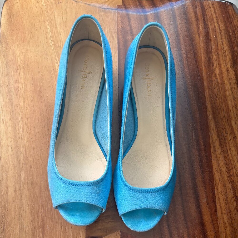 Cole Haan Nike Air Peep Toe Wedges Size 7B